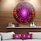Designart - Purple Glowing Crystals In Space&#x27; Floral Metal Circle Wall Art